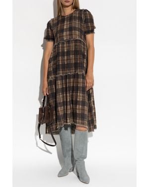 R13 Dress With Floral Motif - Brown