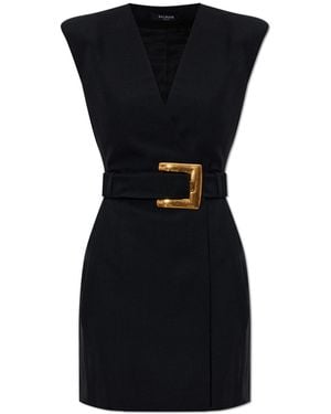 Balmain Ribbed Dress - Black