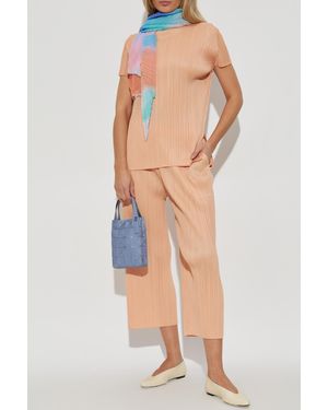 Pleats Please Issey Miyake Pleated Top - Orange