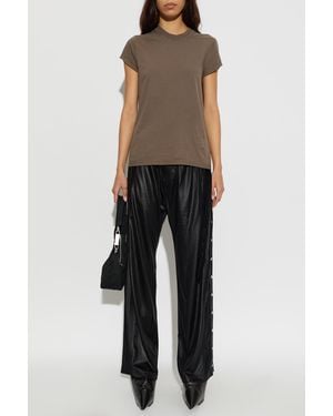 Rick Owens T-Shirt With A Decorative Stripe - Brown