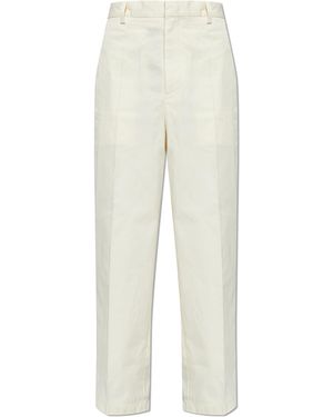 Jil Sander Straight-Leg Cotton Trousers - White