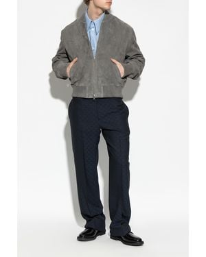 Etro Wool Pants With Decorative Pattern - Blue