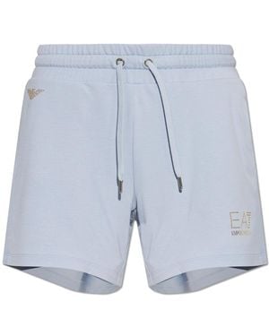 EA7 Logo Sweat Shorts - Blue