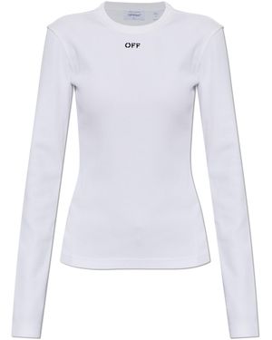 Off-White c/o Virgil Abloh Ribbed Long Sleeve Top - White