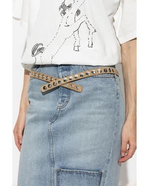 IRO Suede Belt With Studs - Blue