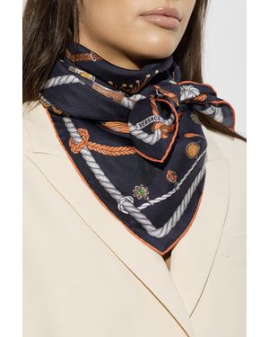 Versace Silk Scarf With Print - Black