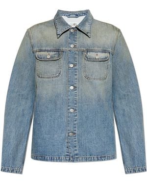 MM6 by Maison Margiela Denim Jacket With 'Vintage' Effect - Blue