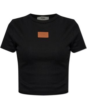 Fendi Top With "Z" Logo - Black