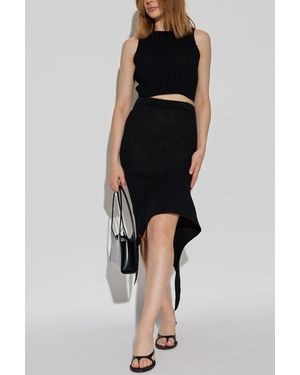 Issey Miyake Ribbed Skirt - Black