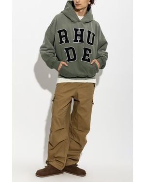 Rhude Sweatshirt With Logo - Green