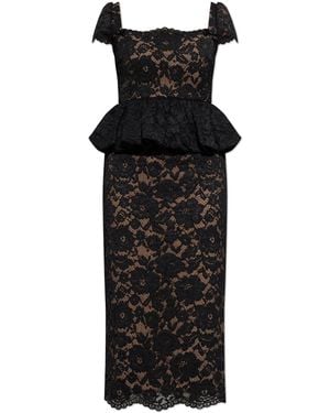 Self-Portrait Lace Midi Dress - Black