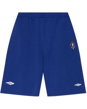 Balenciaga Sweatshirt With Patches - Blue