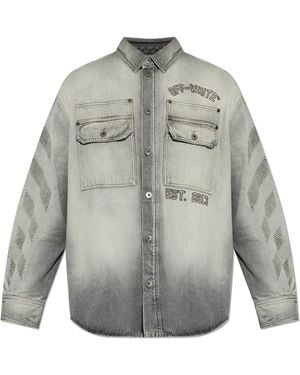 Off-White c/o Virgil Abloh Denim Shirt With Pockets - Grey