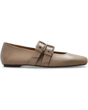 Emporio Armani Leather Ballet Flats - Brown