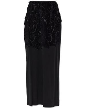 Maison Margiela Skirt With Decorative Embroidery - Black