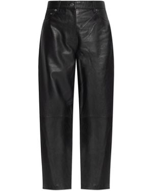 Samsøe & Samsøe Leather Trousers 'Saharpal' - Black