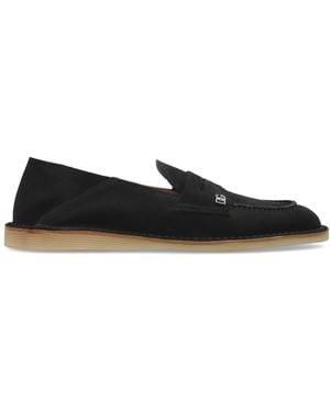 Dolce & Gabbana Suede Shoes With Logo - Black