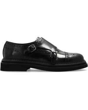 Dolce & Gabbana Leather Monk-Strap Shoes - Black