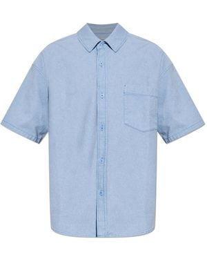 American Vintage Denim Short-Sleeve Shirt - Blue