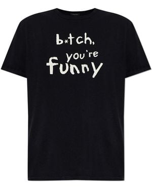 R13 T-Shirt With Print - Black