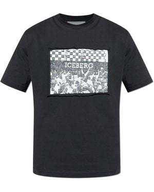 Iceberg T-Shirt With Print - Black