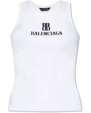 Balenciaga Top With "Z" Logo - White