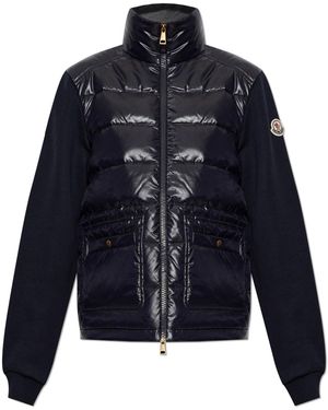 Moncler Sweatshirt With Quilted Front - Blue