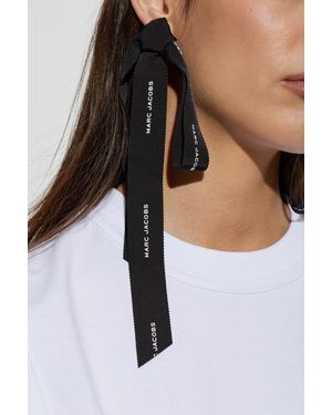 Marc Jacobs Long Earrings With Logo - Black