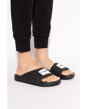 Givenchy Rubber Flip-Flops With Logo - Black