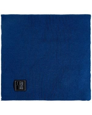 Versace Jeans Couture Scarf With Logo Patch - Blue