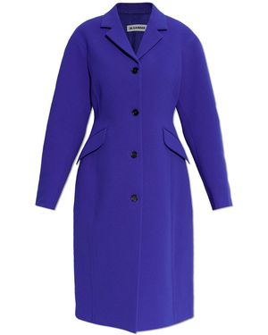 Jil Sander Coat With Open Lapels - Purple