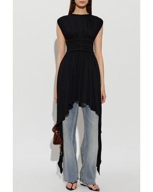 Alaïa Asymmetrical Cut Dress - Black