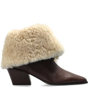 Paris Texas Heeled Ankle Boots 'Bettina' - Natural