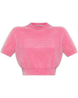Alexander Wang Top With Embossed Logo - Pink