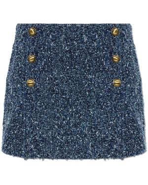 MICHAEL Michael Kors Short Tweed Skirt - Blue