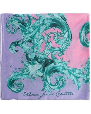 Versace Jeans Couture Scarf With "Barocco" Pattern - Blue