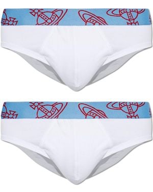 Vivienne Westwood Two-Pack Of Briefs With Logo - Blue