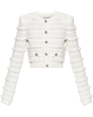 Self-Portrait Cardigan With Lace Inserts - White