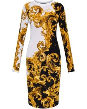 Versace Jeans Couture Dress With 'Barocco' Print - Metallic
