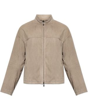 Emporio Armani Leather Jacket - Natural