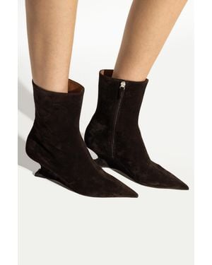 Paris Texas Suede Wedge Ankle Boots 'Nina' - Black