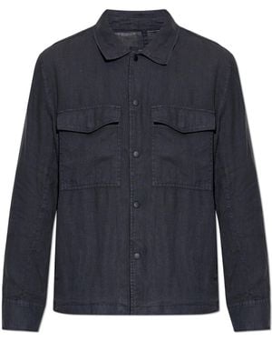 Rag & Bone Linen Jacket With Pockets - Blue