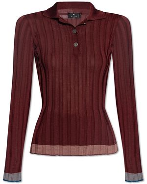 Etro Polo With Logo - Purple