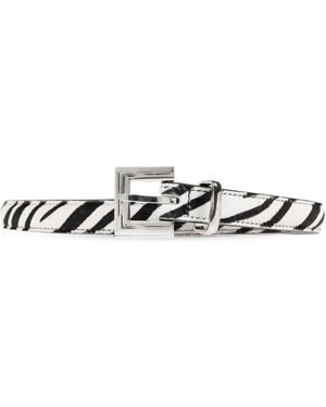 Anine Bing "Nicola" Leather Belt - White