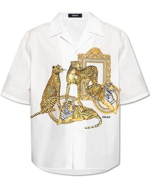 Versace Cotton Shirt With Print - White