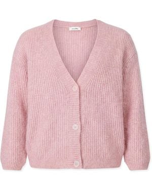 American Vintage V-Neck Cardigan - Pink