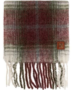 DSquared² Checked Pattern Scarf - Red