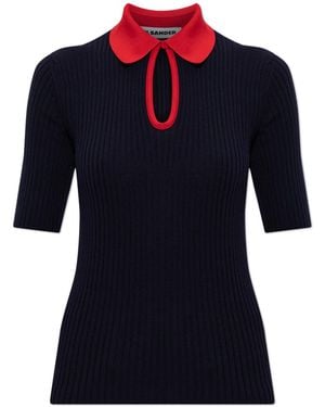 Jil Sander Wool Polo - Blue