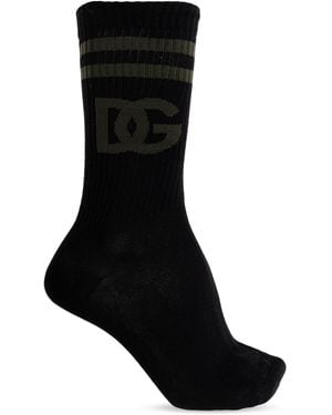 Dolce & Gabbana Socks With Logo - Black