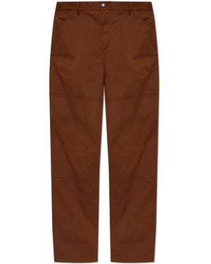 Moncler Trousers With Logo - Brown